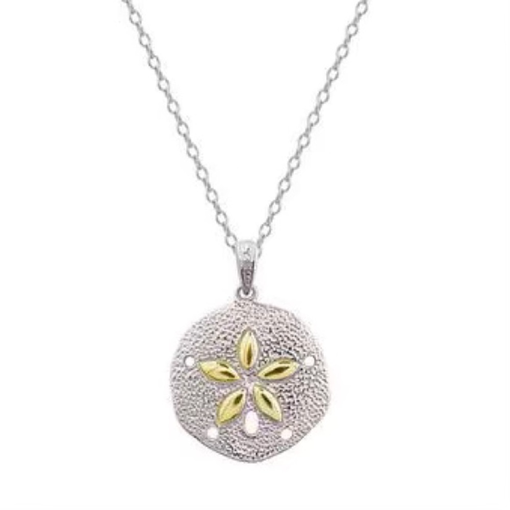 NWT Diamond Accent Gold Plated Sand Dollar Pendant